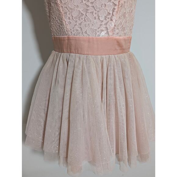 Deb Peach Pink A line Lace Tulle Semi-Formal Balletcore Dress Size 3 Small - Picture 5 of 6